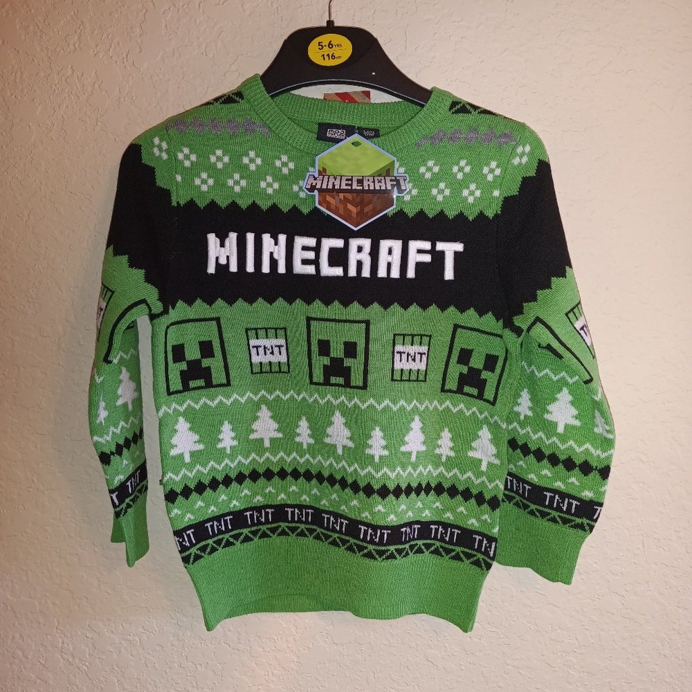 Minecraft Children's Unisex Winter Sweater 5-6 Years